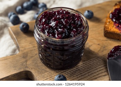 Organic Homemade Blueberry Huckleberry Preserves On Toast