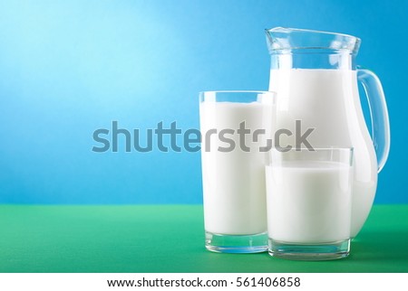 organic milk on the table on nature