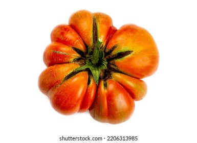 Organic Old Tomato Not Calibrated On A White Background Of Tower.