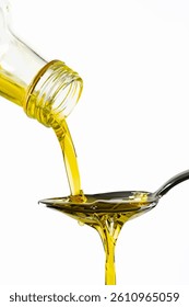 Organic olive oil on white background