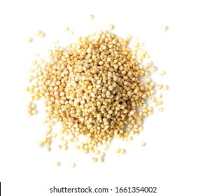 Organic Quinoa Seeds On White Background