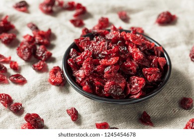 Organic Raw Dry Cranberries In A Bowl