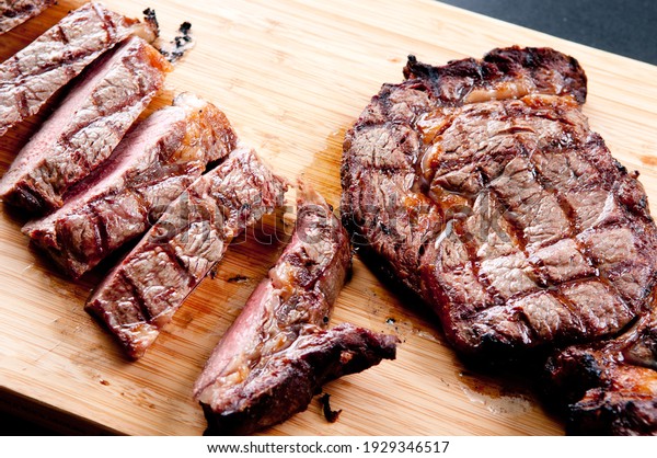 organic ribeye steak bbq\
seared