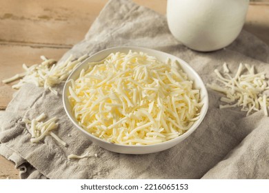 Organic Shredded Mozzarella Cheese in a Bowl