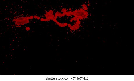 Organic Splattered Blood Element With Alpha Channel For Any Compositing Software: Ready For Your VFX Shot, Title Sequence, Or That Halloween Montage, Crime Scenes, And Horror Films.