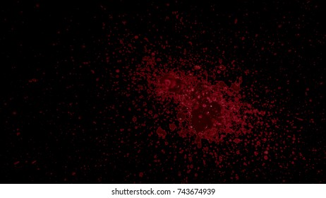 Organic Splattered Blood Element With Alpha Channel For Any Compositing Software: Ready For Your VFX Shot, Title Sequence, Or That Halloween Montage, Crime Scenes, And Horror Films.