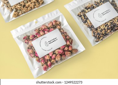 Organic Tea Branding And Packaging Mockup