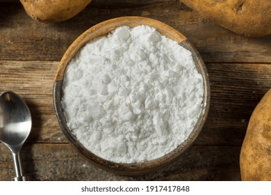 Organic White Potato Starch in a Bowl for Cooking