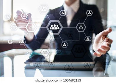 Organisation Structure Chart, People's Communication Network. HR, Human Resources.