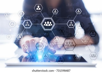 Organisation Structure Chart Peoples Communication Network Stock Photo ...