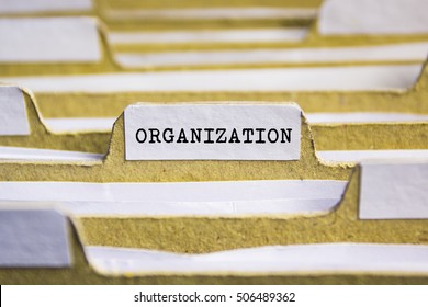 Organization word on card index