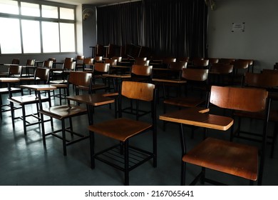 Organized School Chairs During The Semester Break.