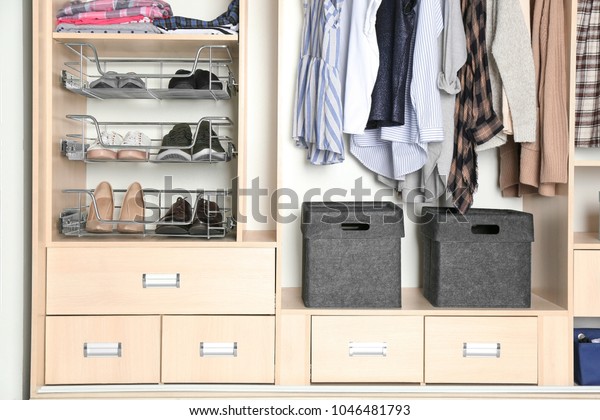 Organized Wardrobe Closet Clothes Shoes Stock Photo Edit Now