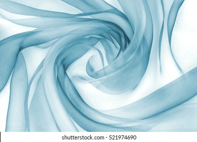 Organza Fabric In Blue Color