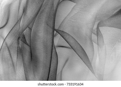 Organza Fabric In Grey Color