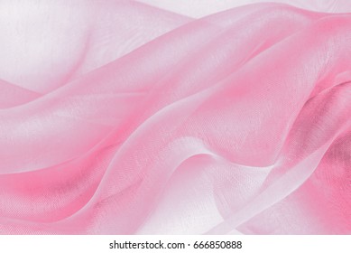 Organza Fabric In Pink Color