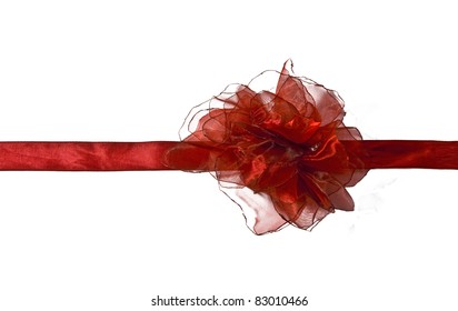 Organza Rose With Ribbon