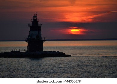 Orient Point NY Lighthouse At Sunset