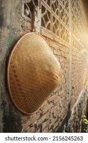 Oriental or Asian Farmer Hat, Vietnamese Hat also known as Asian summer hat made of straw bamboo or conical hat bamboo. topi caping