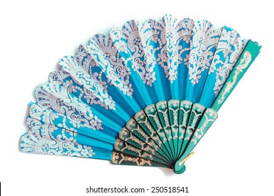 oriental chinese fan isolated on white background