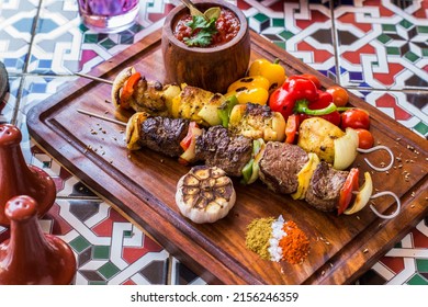 Oriental Egypian Kebab Barbeque Food Shots Taken At Cairo Egypt