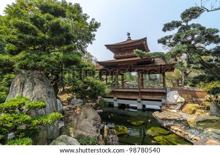 The oriental gold pavilion of absolute perfection in Nan Lian Garden, Chi Lin Nunnery, Hong Kong