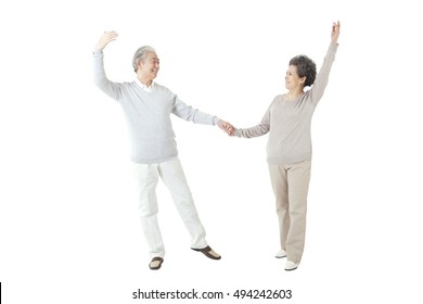 Oriental Old Couple Dancing