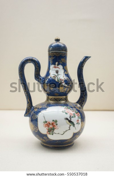 Oriental Porcelain Teapot Blue White Motif Stock Photo Edit Now