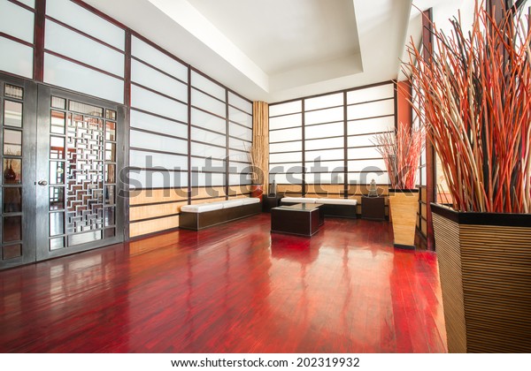 東洋風のアジア 和室 ロビー 玄関 ホール インテリアデザイン の写真素材 今すぐ編集