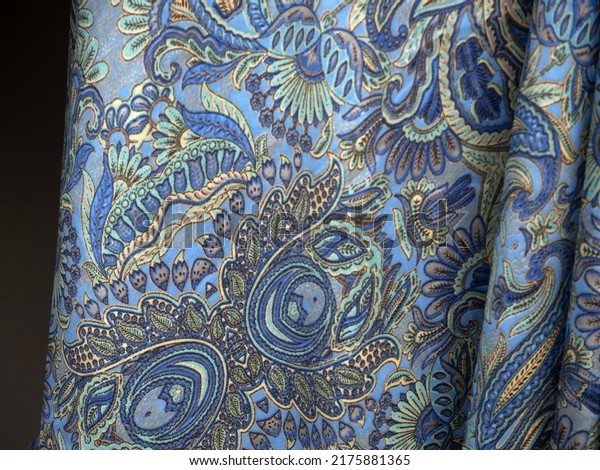 Oriental Style Indian Fabric Detail Texture Stock Photo 2175881365 ...