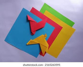 Origami Art Folding Paper Something Showing Stock Photo 2165263595 ...