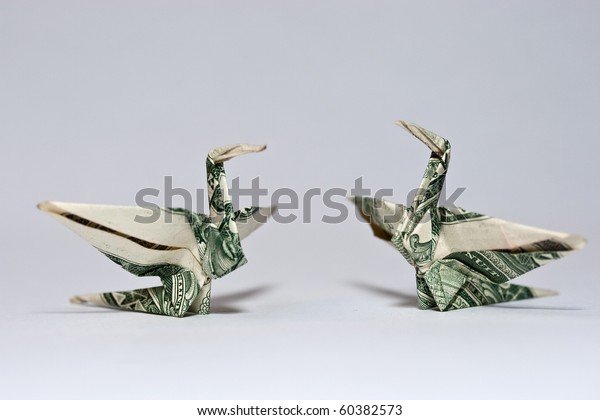 Origami Crane Money Note Stock Photo Edit Now 60382573