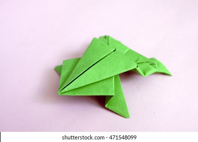 Origami Frog Made From Paper