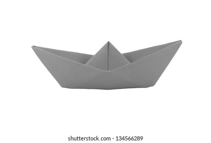 Paper Boat Isolated Ship Made Paper Stock Vector (Royalty Free ...