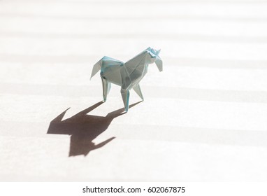 Origami Horse On Paper Field