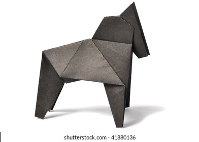 Origami Horse Over White