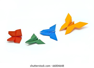 Origami Japanese paper butterflies
