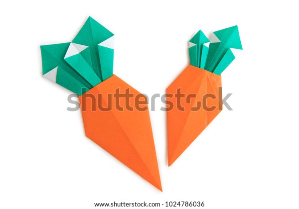 Origami Kids Big Carrot Made Folded Royalty Free Stock Image