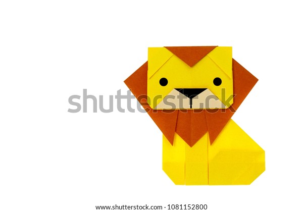 Origami Kids Big Lion Folded Paper Stock Photo Edit Now