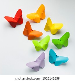 Origami paper butterflies