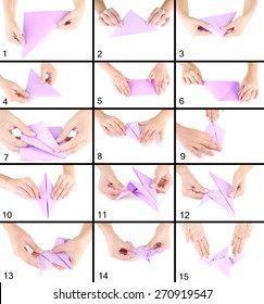 Origami Paper Crane. Instructions For Assembly