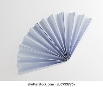 Origami Paper Fan On White Background.