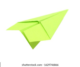 A Origami Paper Plane Flying Isolated White