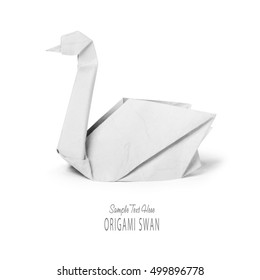 Origami Paper White Swan