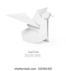 Origami Paper White Swan