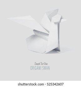 Origami Paper White Swan