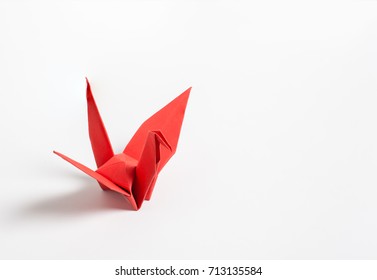 Origami Red Bird Paper On White Stock Photo (edit Now) 715268914