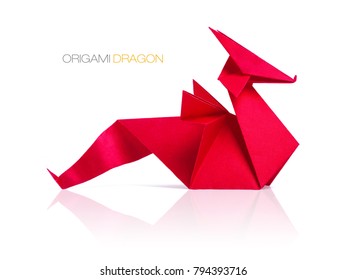 Origami Red Paper Dragon