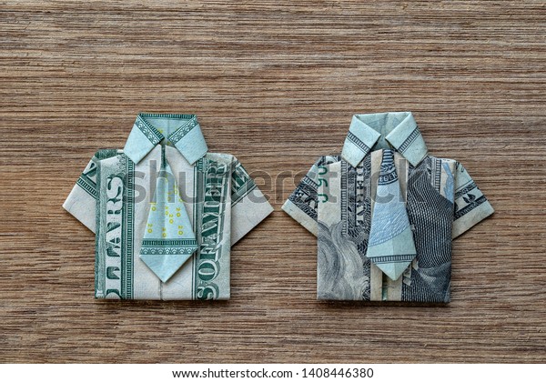 Origami Shirt Made Dollar Banknote On Stock Photo Edit Now