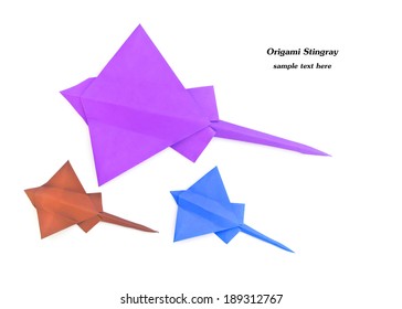 Origami   Stingray Isolated On White Background